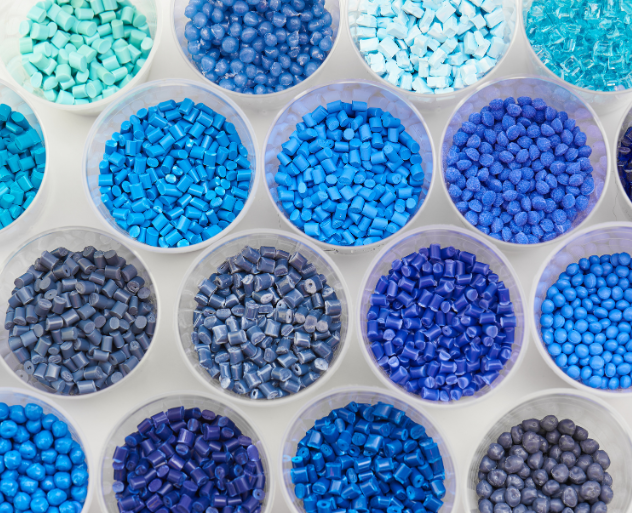 Blue plastics raw material